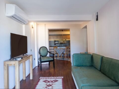 Studio 374 Mavi – Oturma odası · Kadıkalesi, Gümüşlük, Bodrum