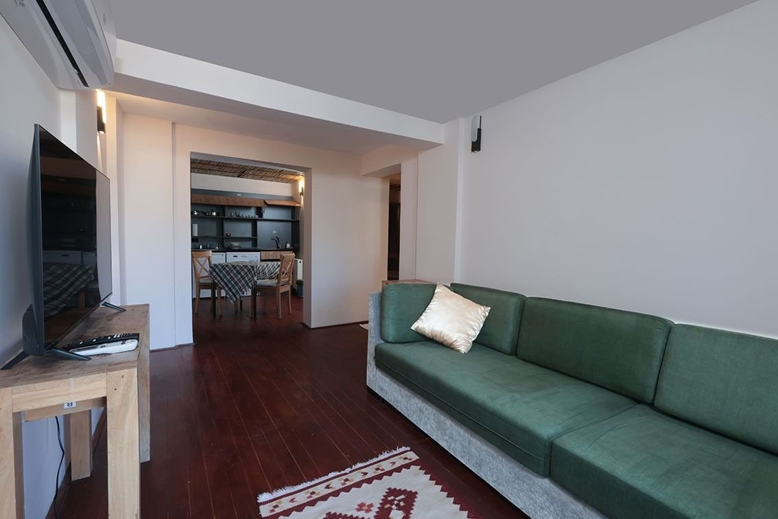 Studio 374 Mavi – Oturma odası · Kadıkalesi, Gümüşlük, Bodrum