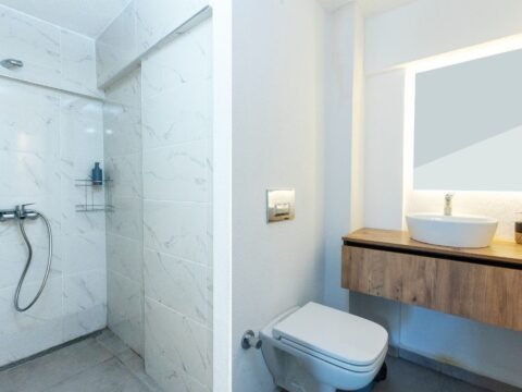 Studio 374 Yeşil – Banyo · Kadıkalesi, Gümüşlük, Bodrum